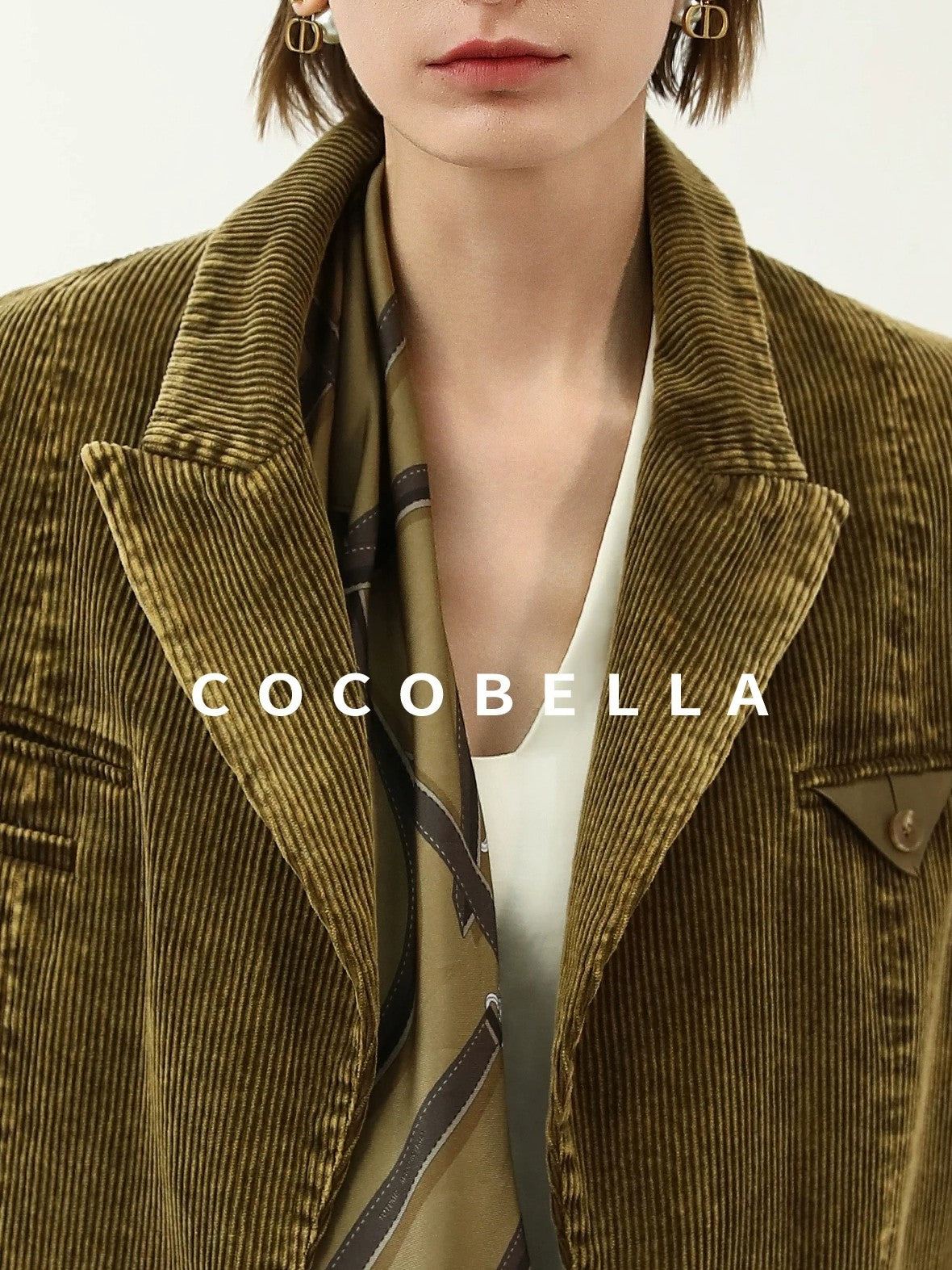 COCOBELLA Thick Cotton Washed Straight Notch Lapel Single Button Women Office Blazers