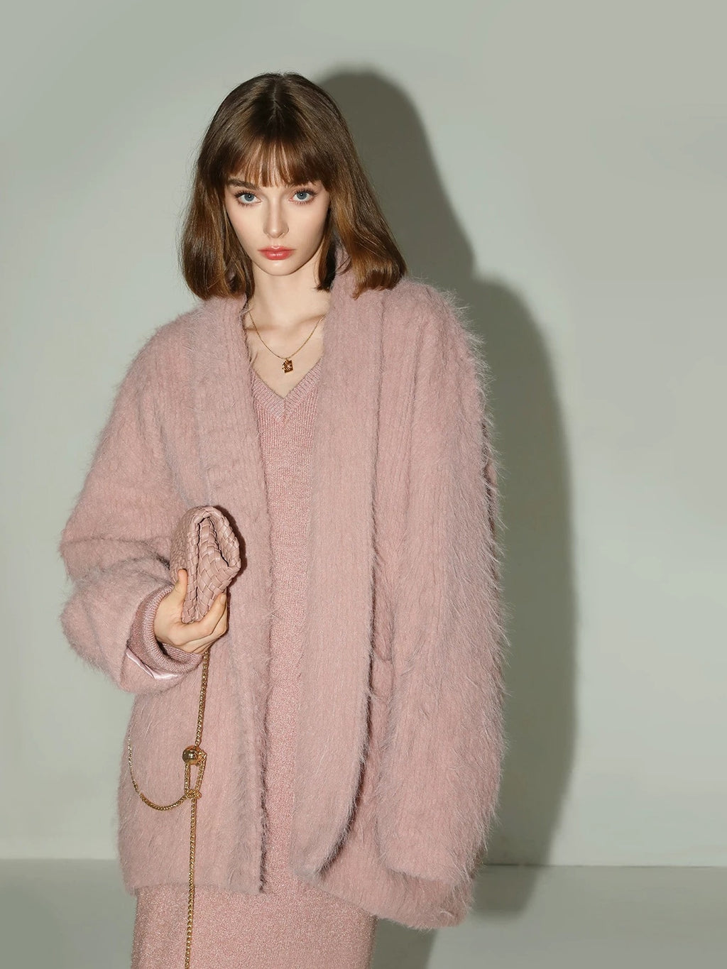 COCOBELLA Thick Lapel Pocket British Commuter Open Front Women Polyester Outerwear Coats