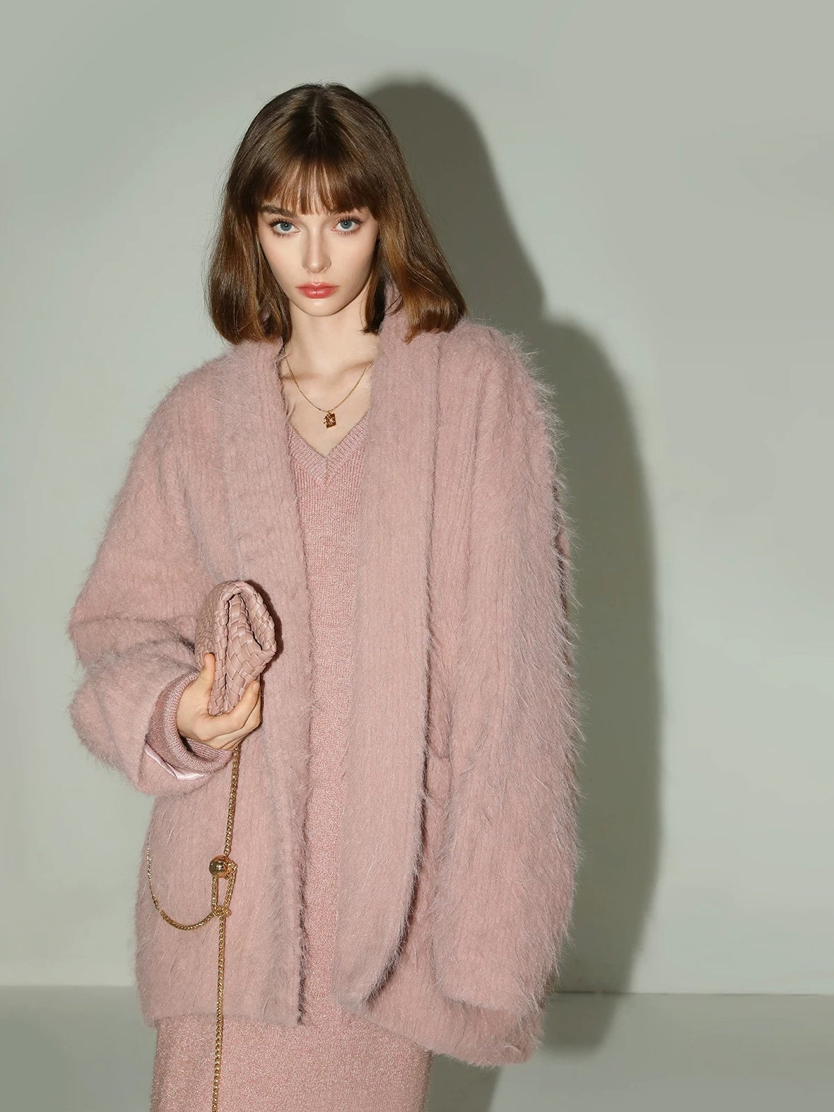 COCOBELLA Thick Lapel Pocket British Commuter Open Front Women Polyester Outerwear Coats