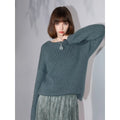 COCOBELLA_Thick_Pullover_Straight_Fit_Office_Crew_Neck_Solid_Lake_Green_Knit_Sweater_MISSTT