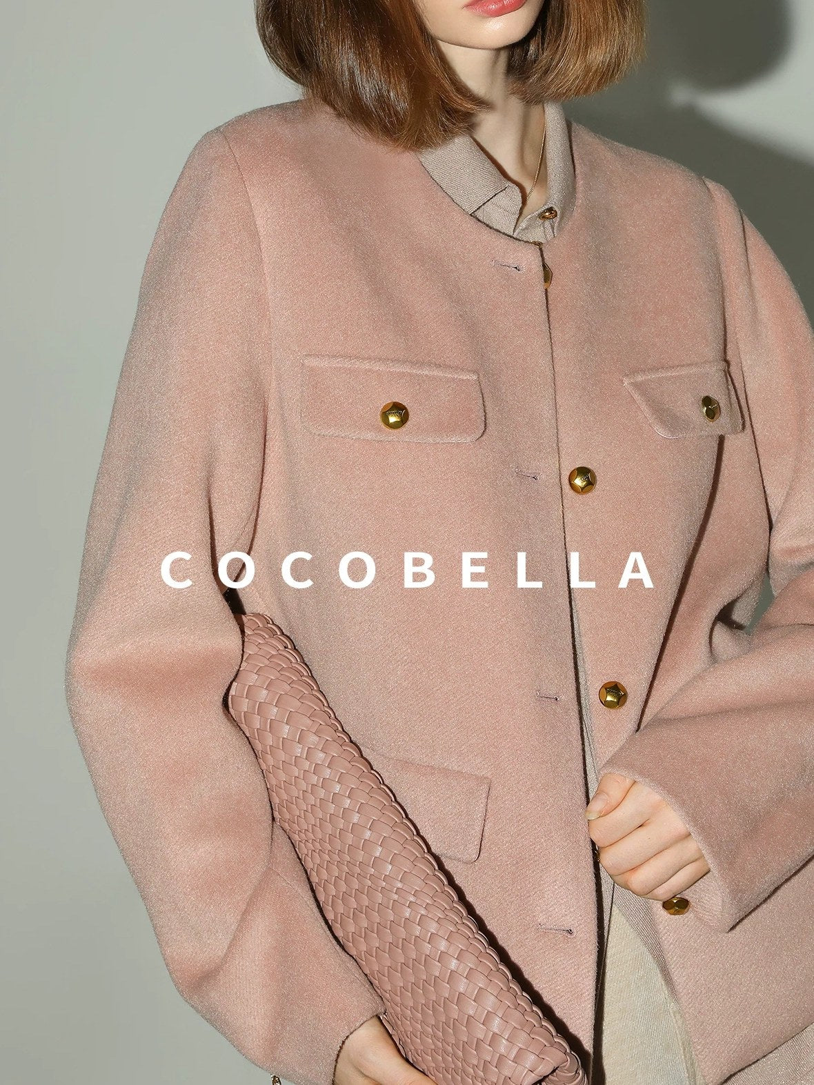 COCOBELLA Thick Single Breasted Collarless Straight Fit Ladylike Workwear Polyester Blazers