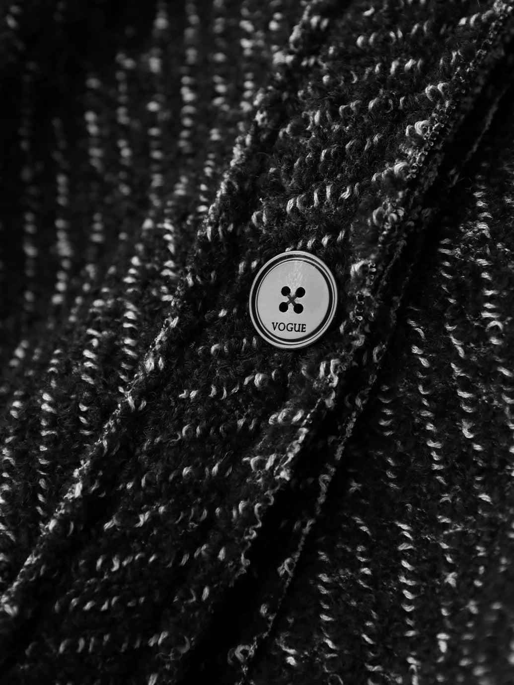 COCOBELLA Thick Wool Blend Mid Length Loose Ol Single Breasted Snowflake Black Jackets