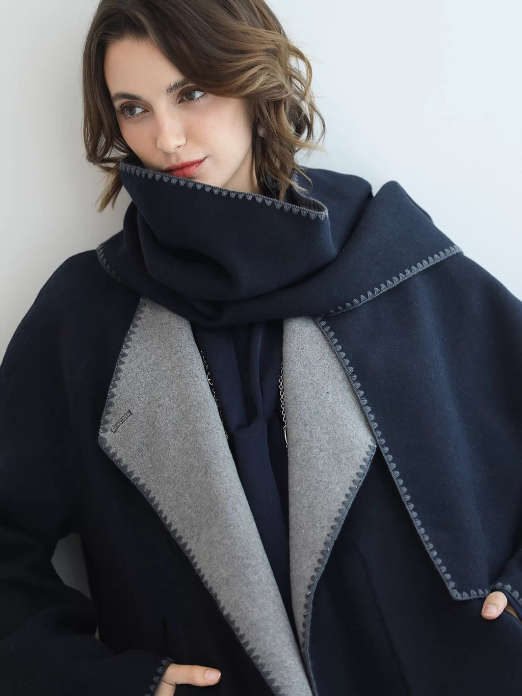 COCOBELLA_Thick_Wool_Blend_Shell_Embroidered_Scarf_Minimalist_Loose_Women_Workwear_Coats_MISSTT