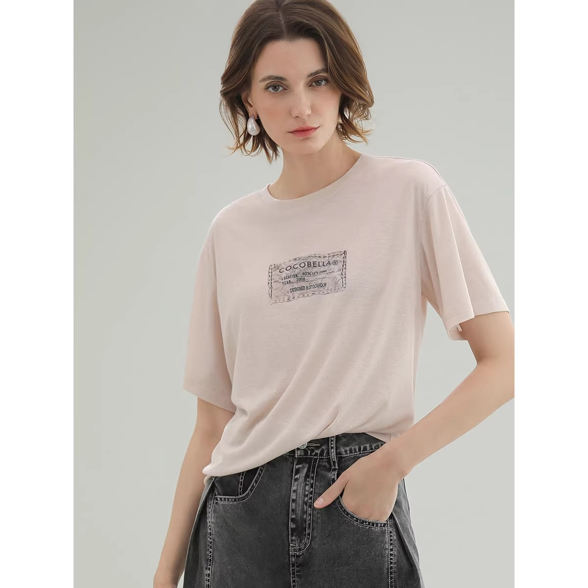 COCOBELLA_Thin_Printed_Letter_Long_Sleeve_Casual_Straight_Fit_Round_Neck_Ecru_Shirts_MISSTT