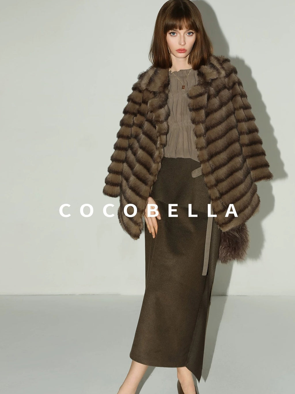 COCOBELLA Tie Detail French Chic Straight Fit Puff Long Sleeve Women Polyester Shirts