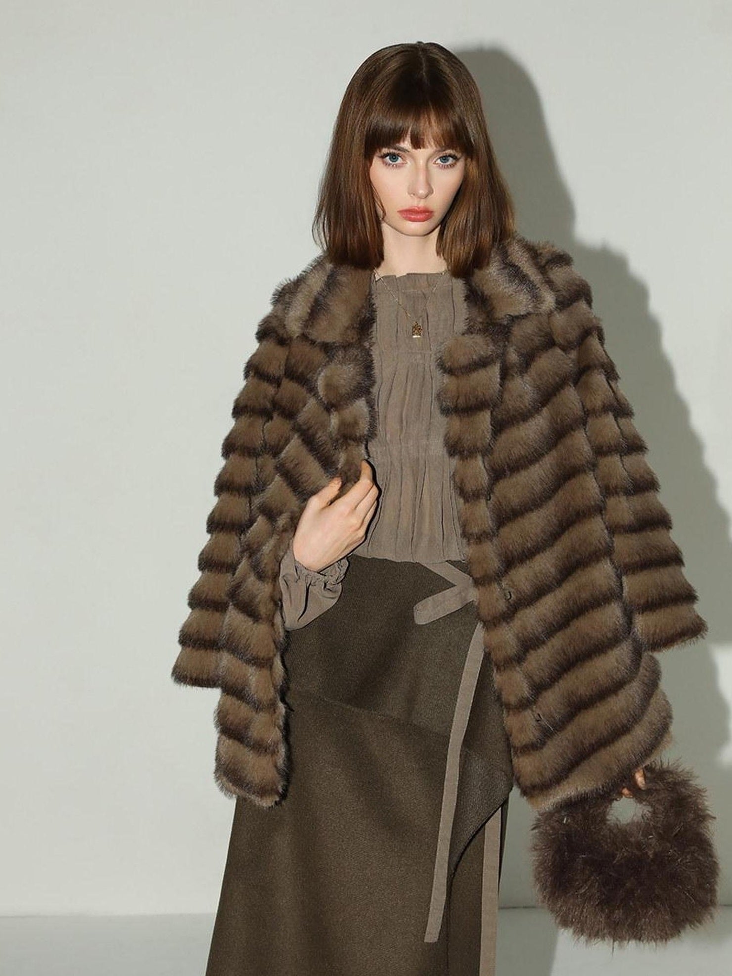 COCOBELLA Tie Detail French Chic Straight Fit Puff Long Sleeve Women Polyester Shirts