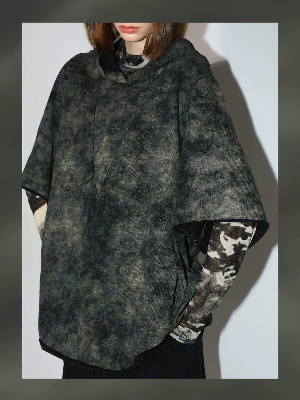 COCOBELLA Tie Dye Patchwork Pocket Crewneck Streetwear Cotton Blend Knit Sweatshirts