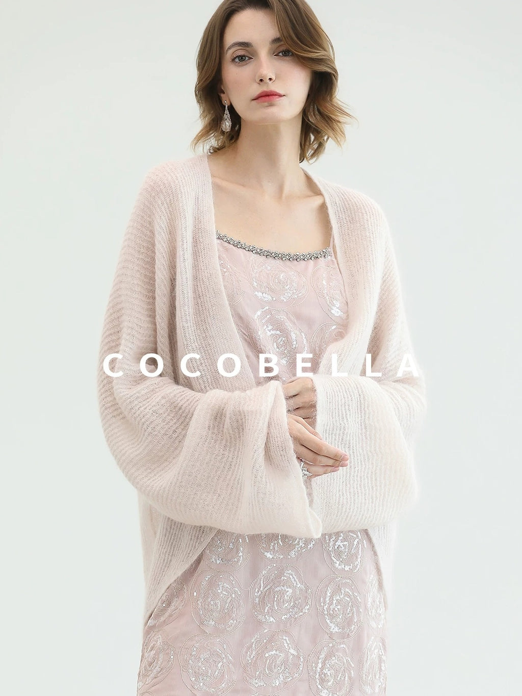 COCOBELLA Ultra Soft Mohair Wool Blend Loose Shawl Batwing Cardigan Womens Street Sweater