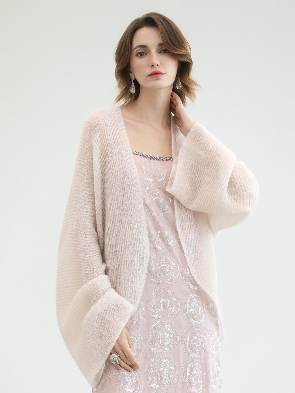 COCOBELLA Ultra Soft Mohair Wool Blend Loose Shawl Batwing Cardigan Womens Street Sweater