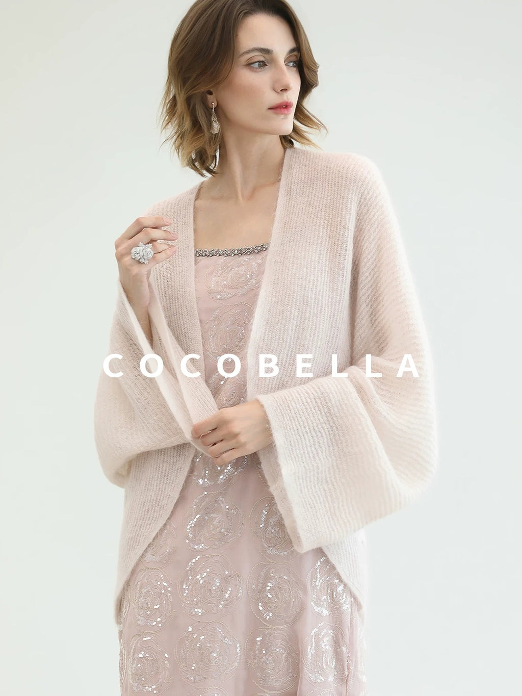 COCOBELLA Ultra Soft Mohair Wool Blend Loose Shawl Batwing Cardigan Womens Street Sweater