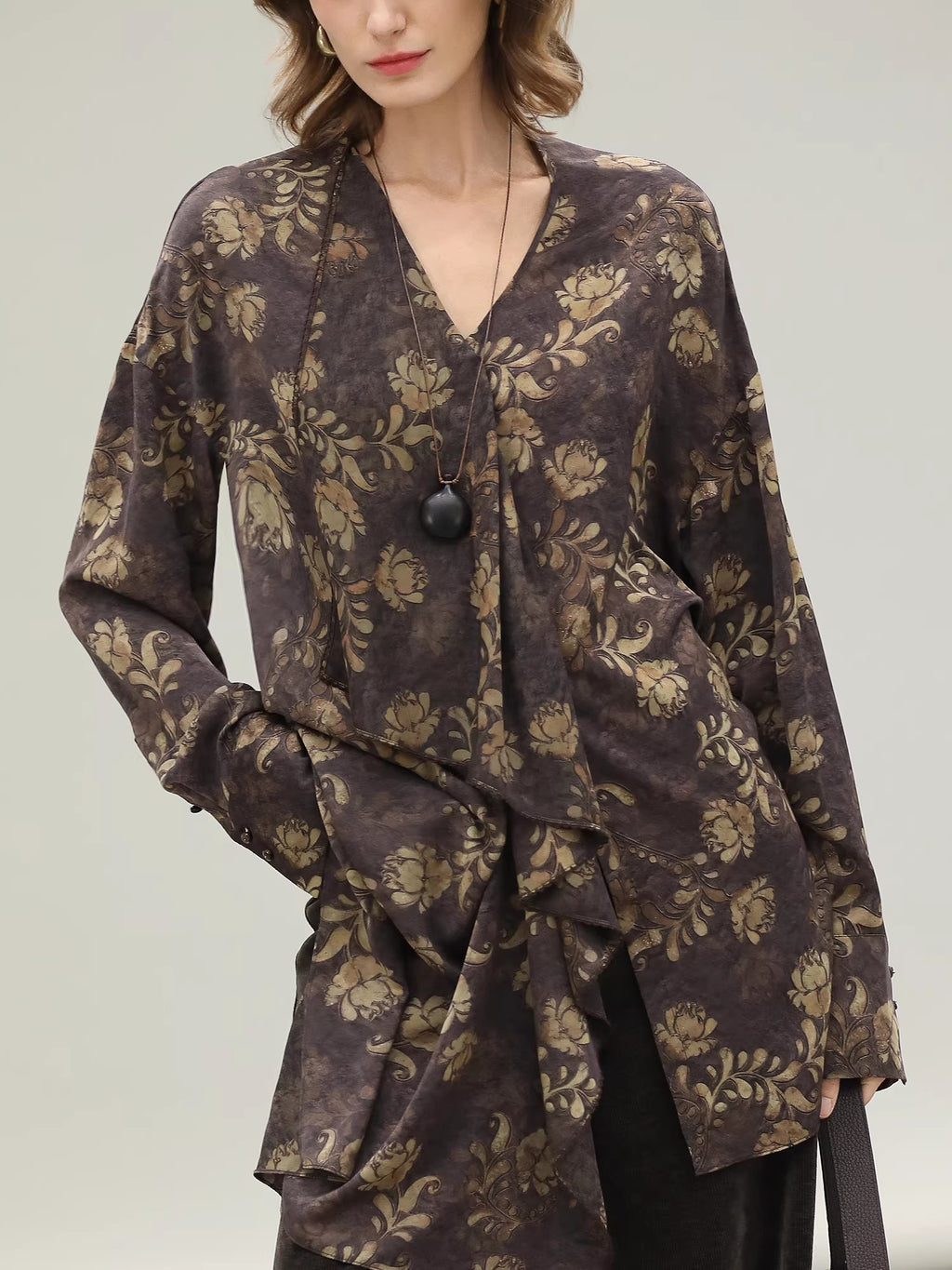 COCOBELLA_Uv_Protection_Elegant_Loose_Ruffle_Asymmetric_Long_Sleeve_Printed_Shirts_MISSTT