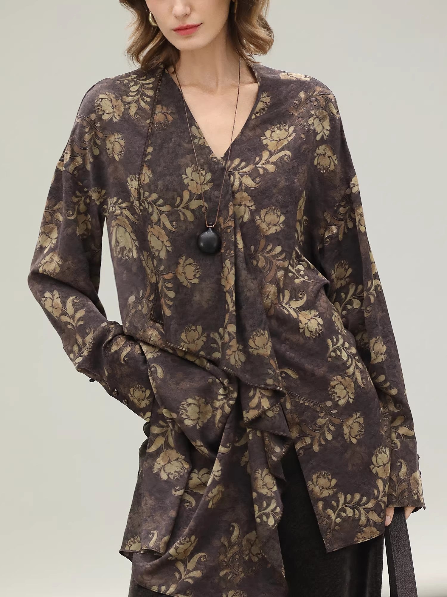 COCOBELLA_Uv_Protection_Elegant_Loose_Ruffle_Asymmetric_Long_Sleeve_Printed_Shirts_MISSTT