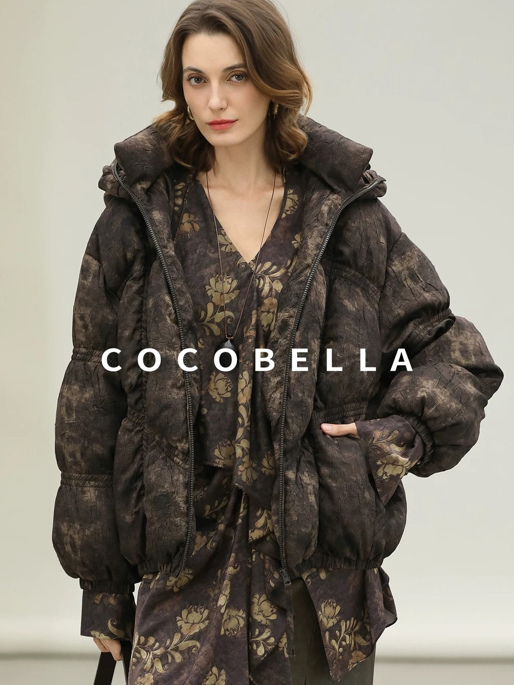 COCOBELLA Uv Protection Elegant Loose Ruffle Asymmetric Long Sleeve Printed Shirts