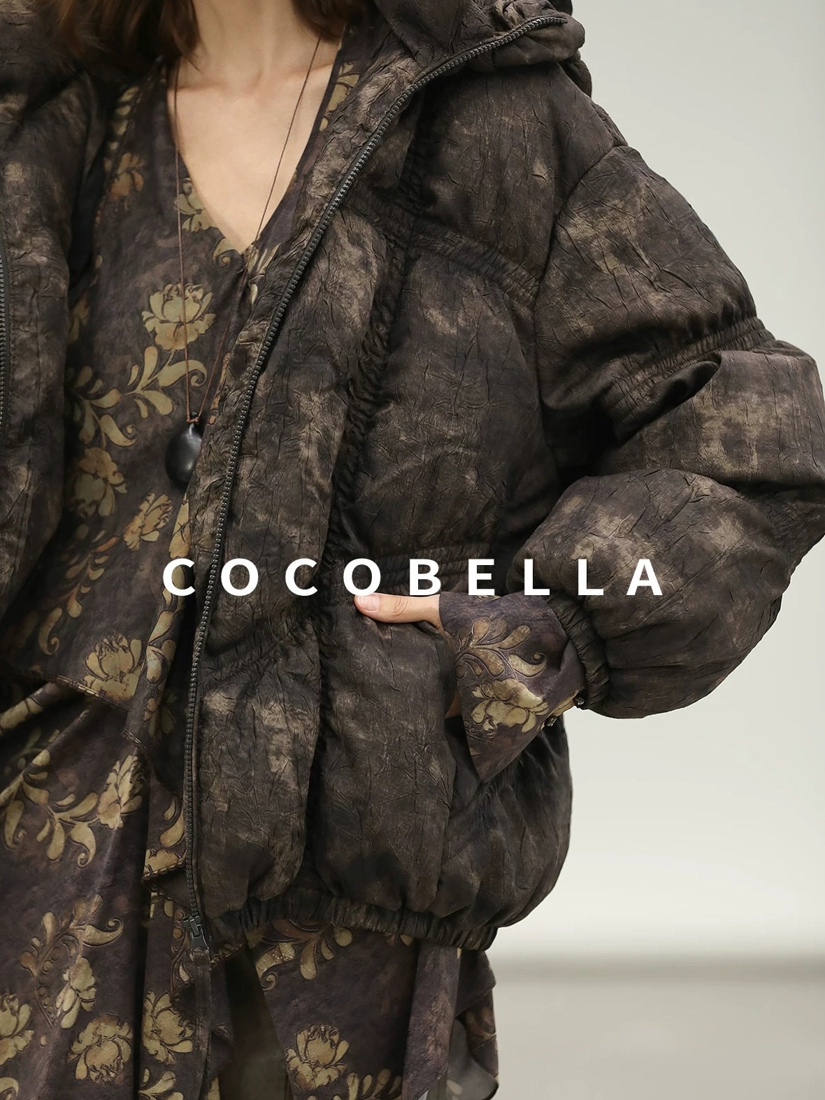 COCOBELLA Uv Protection Elegant Loose Ruffle Asymmetric Long Sleeve Printed Shirts