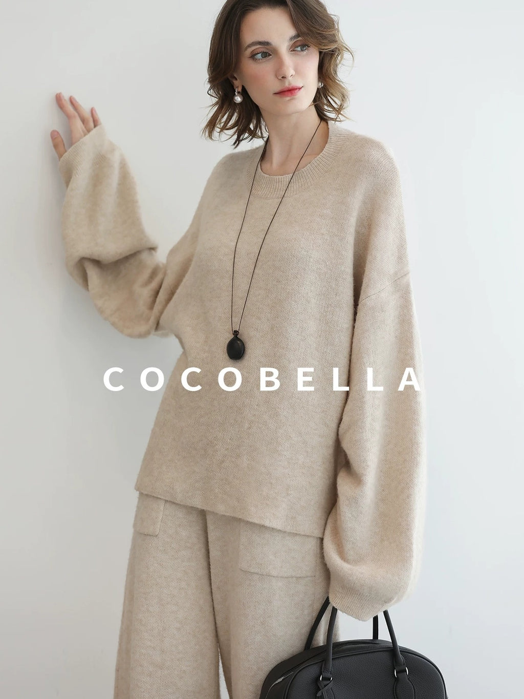 COCOBELLA Versatile 3D Tailored Relaxed Straight Leg Natural Waist Knitted Women Pants