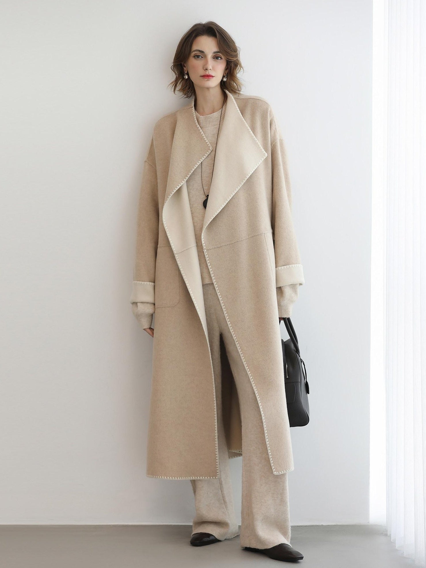 COCOBELLA Versatile 3D Tailored Relaxed Straight Leg Natural Waist Knitted Women Pants