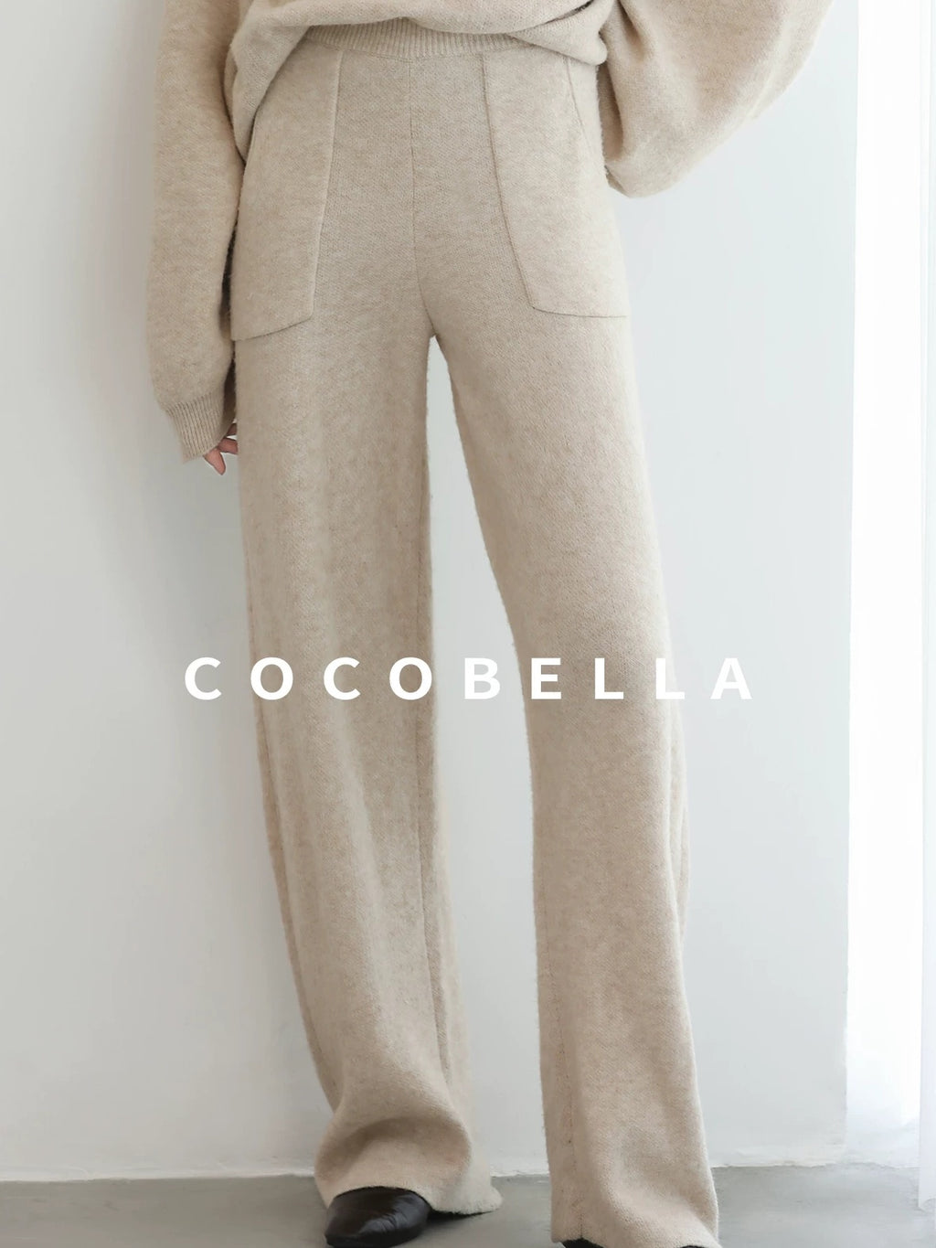 COCOBELLA Versatile 3D Tailored Relaxed Straight Leg Natural Waist Knitted Women Pants