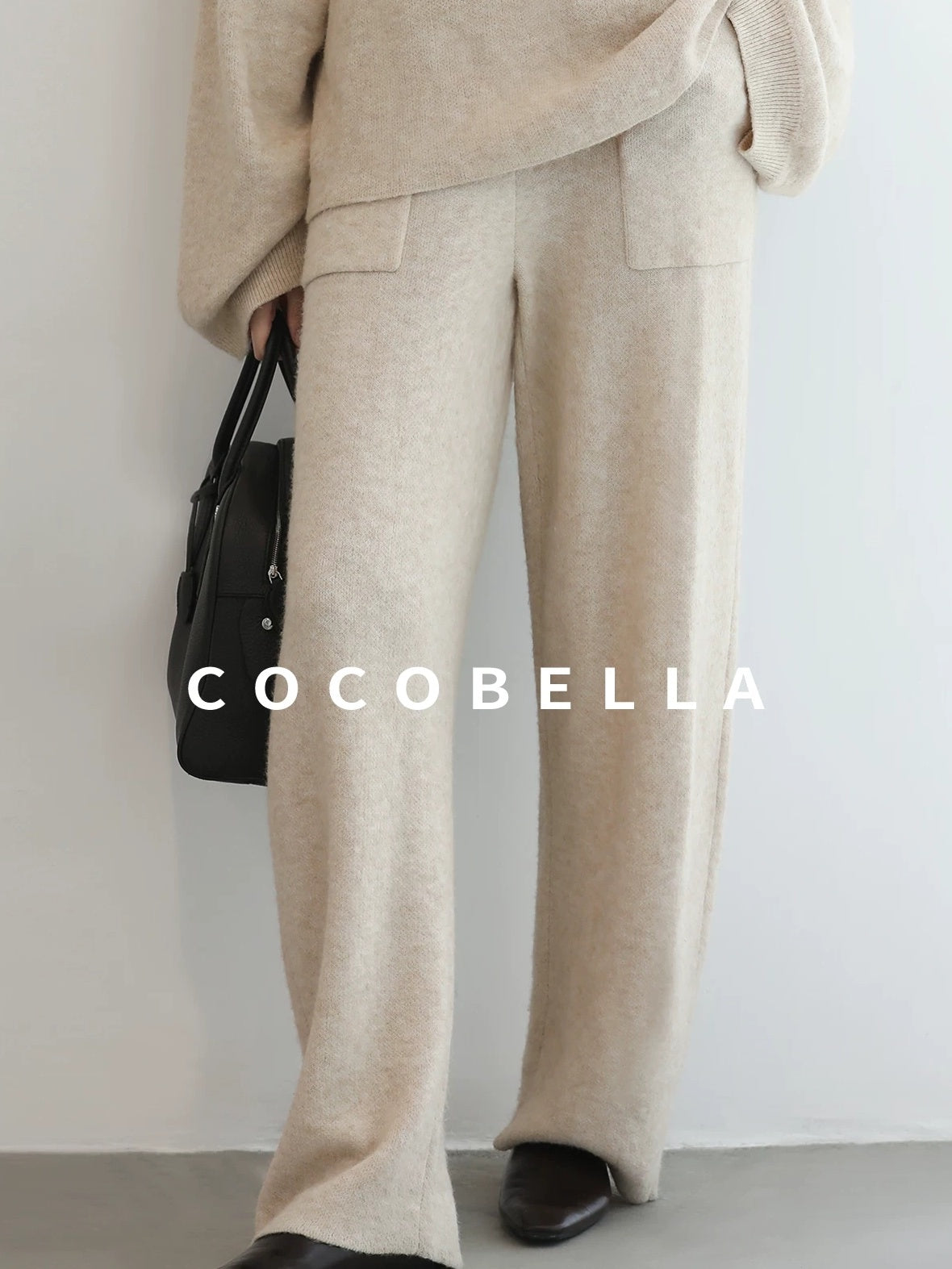 COCOBELLA Versatile 3D Tailored Relaxed Straight Leg Natural Waist Knitted Women Pants