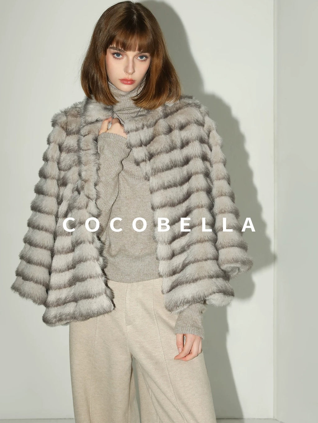 COCOBELLA Versatile Knitted Wide Leg Lantern Natural Waist Women Polyester Blend Pants