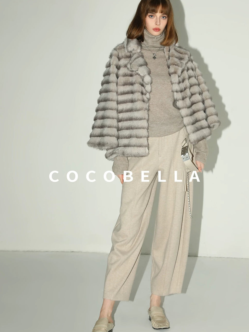 COCOBELLA Versatile Knitted Wide Leg Lantern Natural Waist Women Polyester Blend Pants