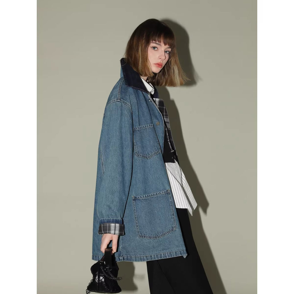 COCOBELLA_Versatile_Loose_Midlength_Button_Patchwork_Pockets_Denim_Cotton_Women_Jackets_MISSTT