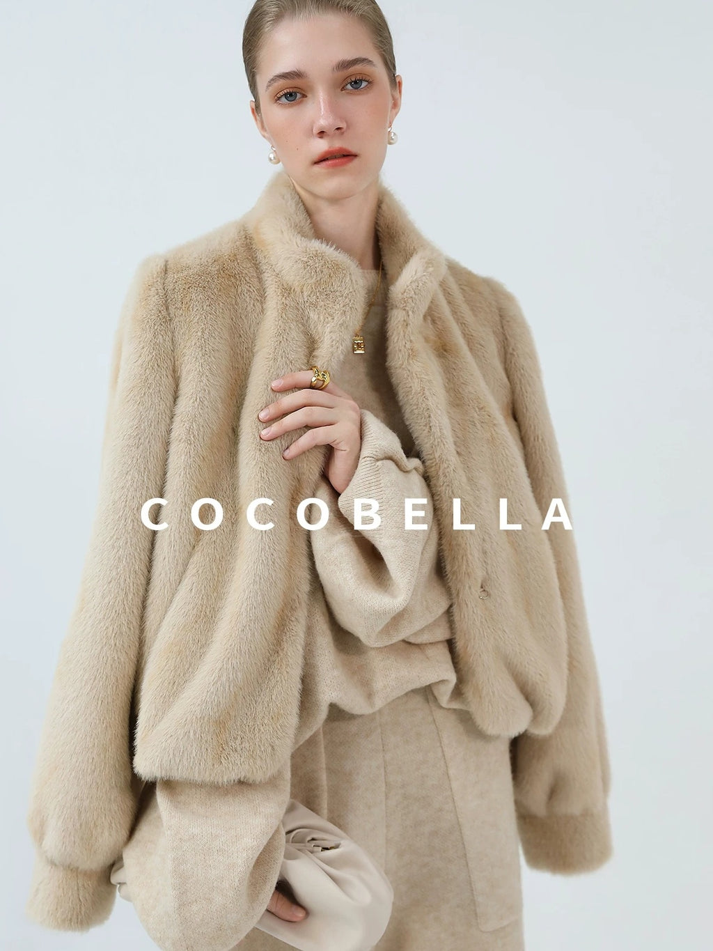 COCOBELLA Versatile Minimalist Knit Tailored Curved Leg Elastic Waist Women Pants