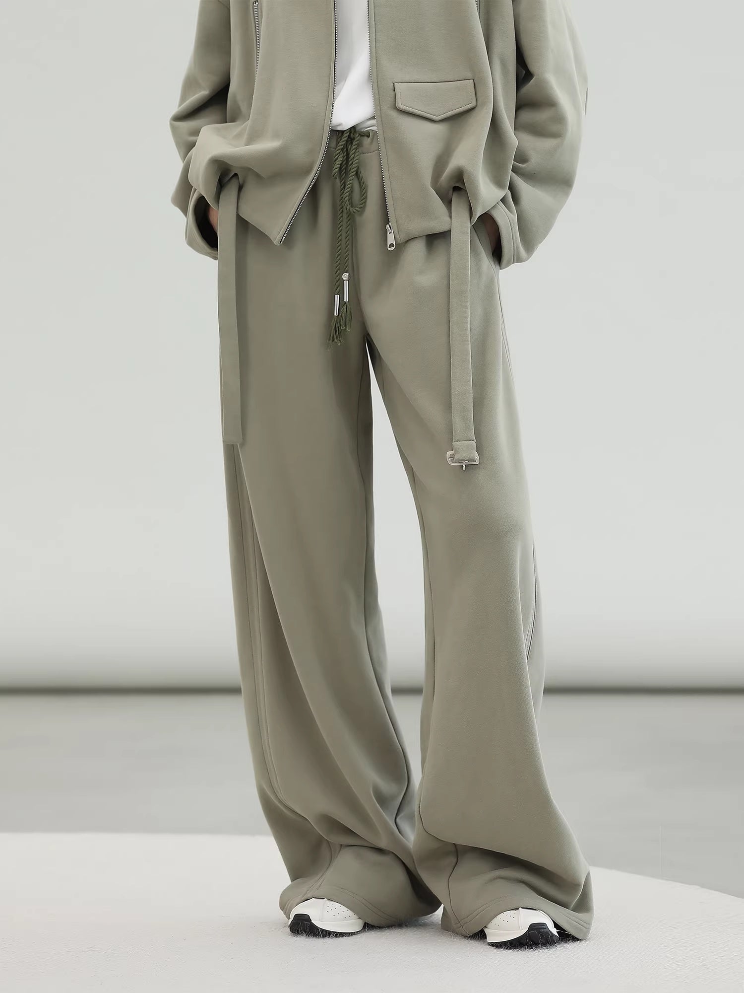 COCOBELLA_Versatile_Natural_Waist_Wide_Leg_Cotton_Blend_Casual_Womens_Dusty_Green_Pants_MISSTT