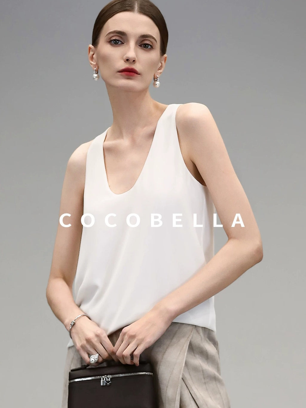 COCOBELLA Versatile U Neck H Shaped Straight Tank For Women Casual Polyester Tops