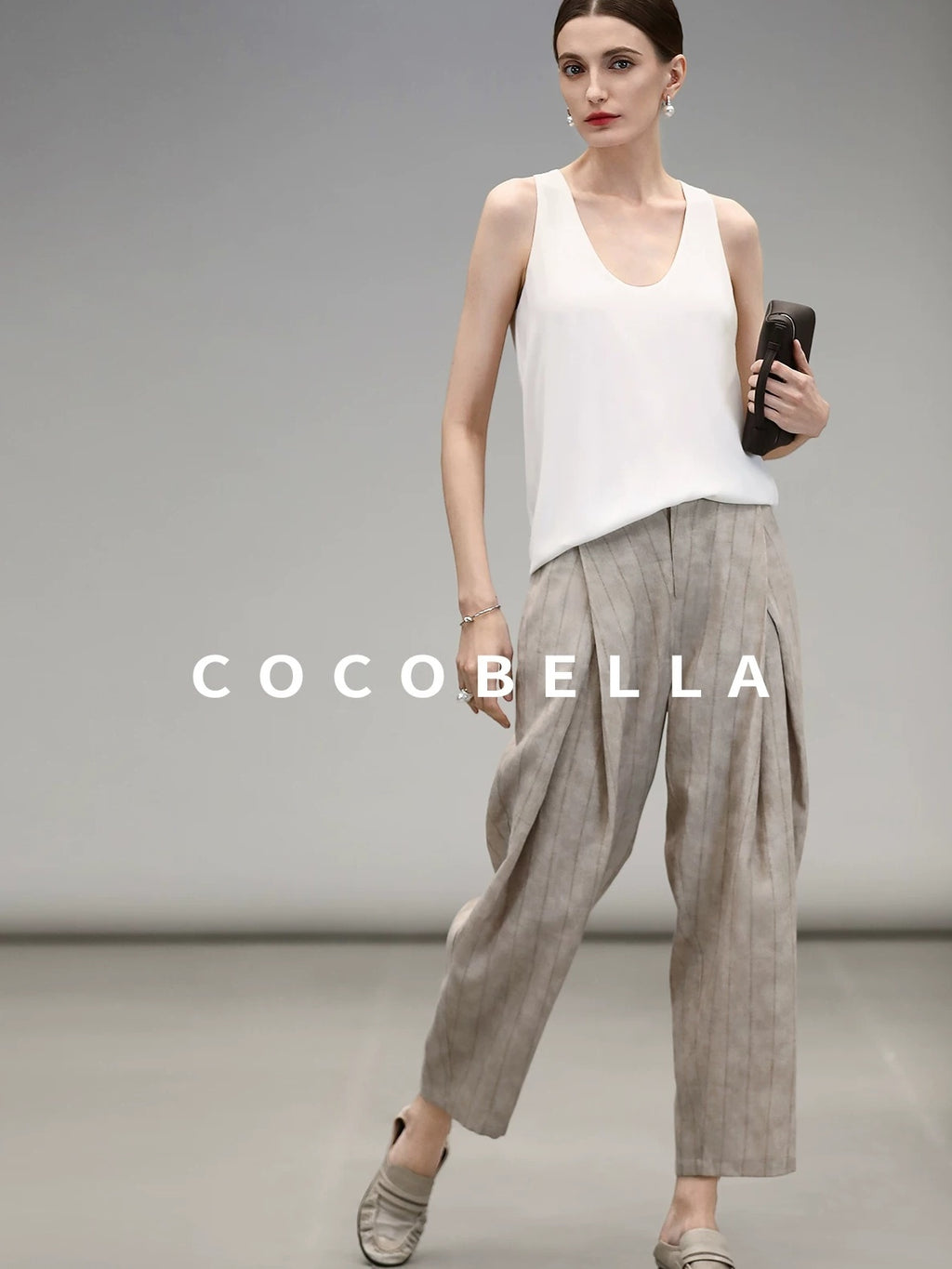COCOBELLA Versatile U Neck H Shaped Straight Tank For Women Casual Polyester Tops