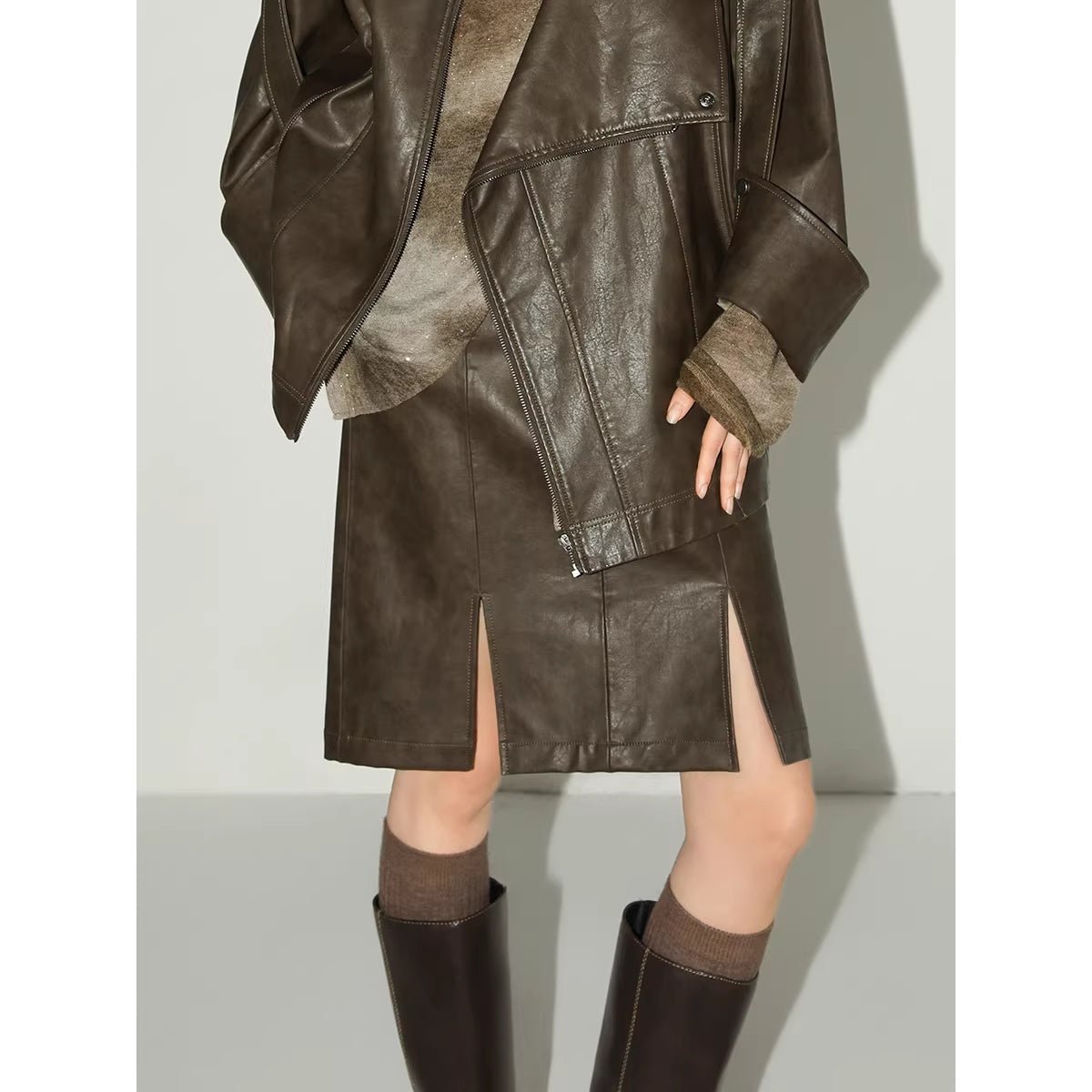 COCOBELLA_Vintage_Distressed_High_Waist_Pu_Pencil_Straight_Slit_Faded_City_Work_Skirts_MISSTT