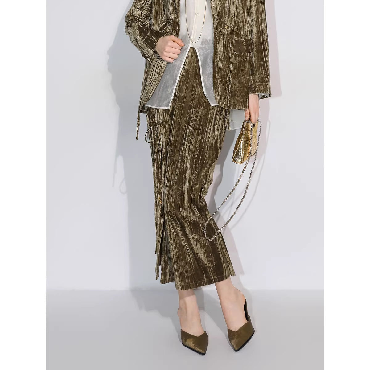 COCOBELLA_Vintage_Green_3D_Detail_Straight_Notch_Lapel_Pockets_Office_Polyester_Blazers_MISSTT