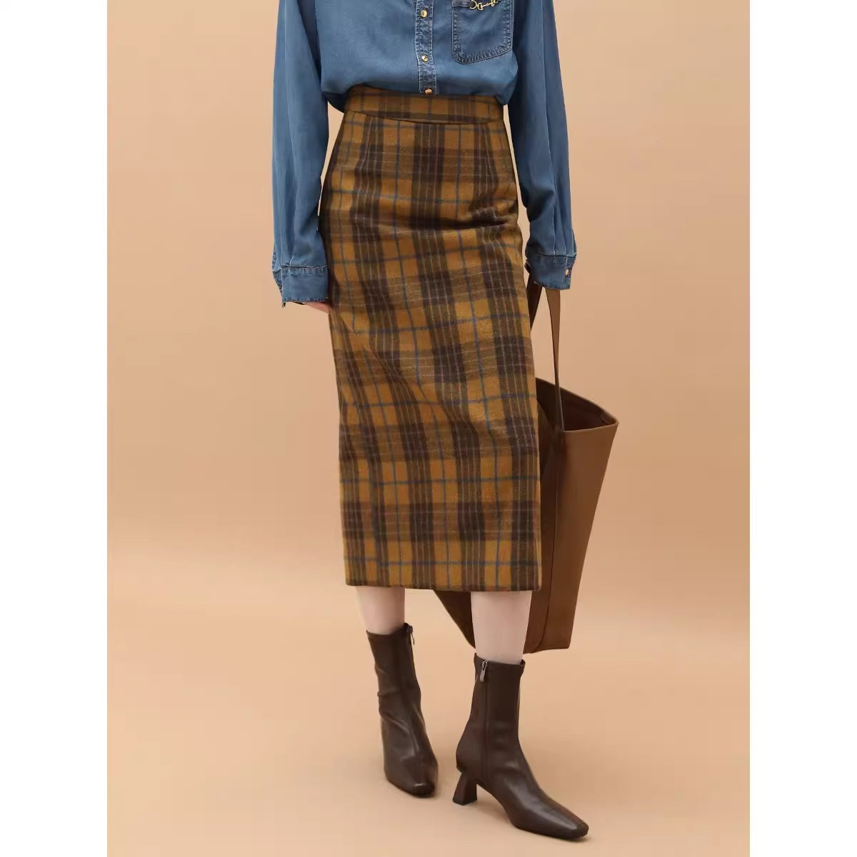 COCOBELLA_Vintage_High_Waist_Patchwork_Plaid_Straight_H_Line_Work_City_Midi_Skirts_MISSTT