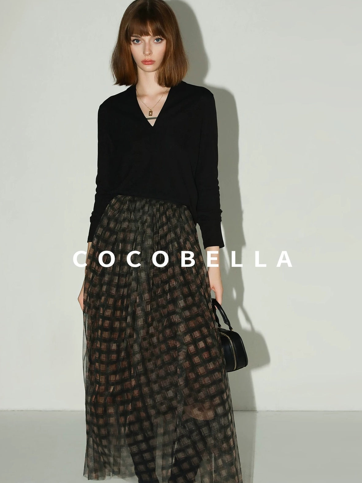 COCOBELLA Vintage Pleated Mesh A Line Mid Waist Printed Maxi Women Travel Date Skirts