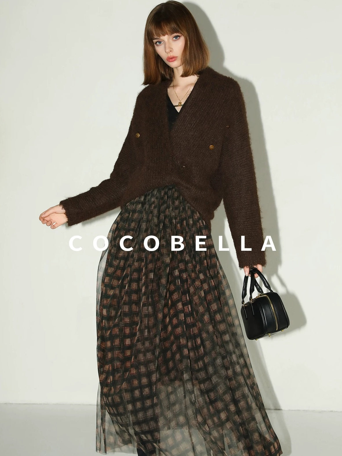 COCOBELLA Vintage Pleated Mesh A Line Mid Waist Printed Maxi Women Travel Date Skirts