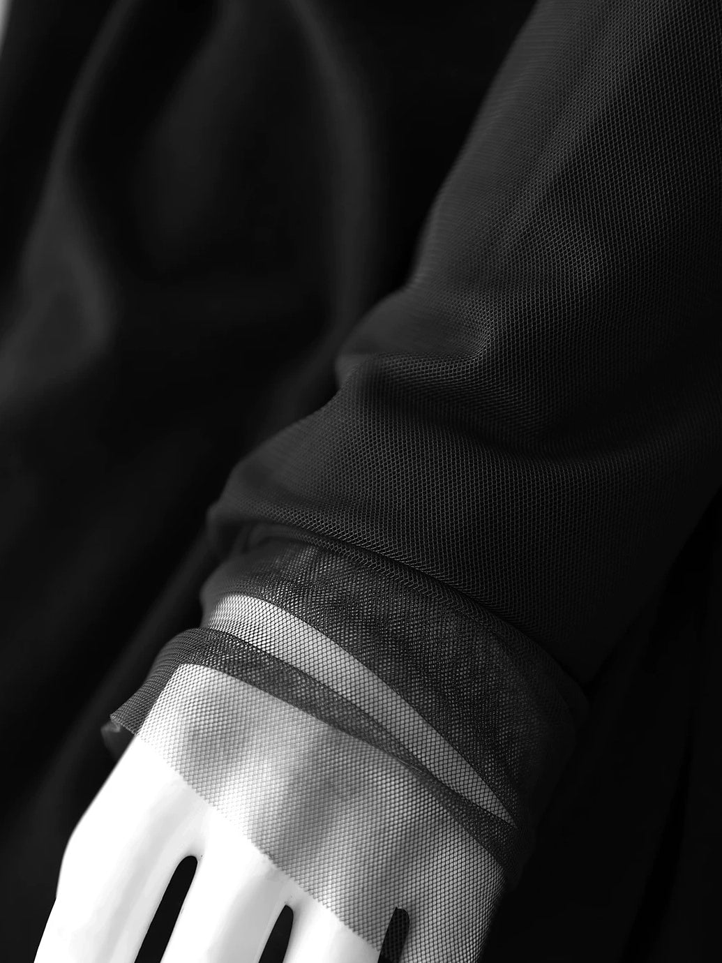 COCOBELLA Viscose Blend Minimal Slim Fit High Neck Mesh Long Sleeve Women T-Shirts