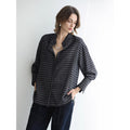 COCOBELLA_Viscose_Blend_Stand_Collar_Loose_Fit_Navy_Stripe_Button_Women_Commuter_Shirts_MISSTT