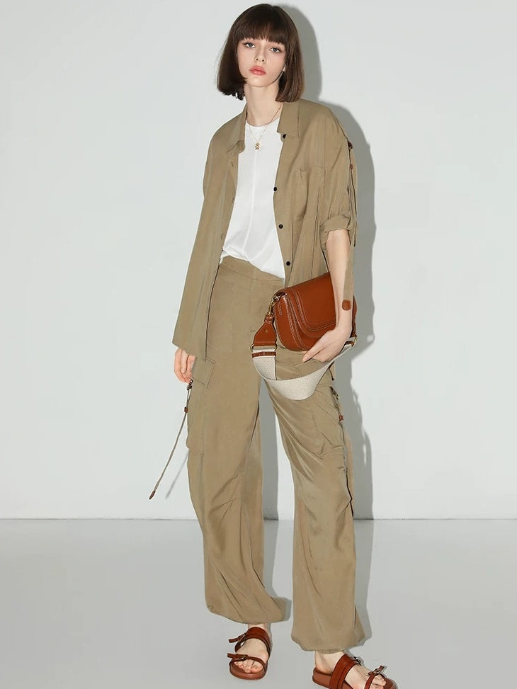 COCOBELLA Viscose Cotton Blend Office Straight Cut Crew Neck Short Sleeve Black T-Shirts