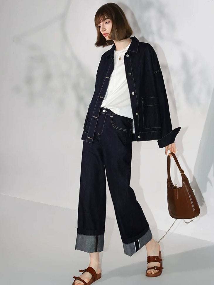 COCOBELLA Viscose Cotton Blend Office Straight Cut Crew Neck Short Sleeve Black T-Shirts