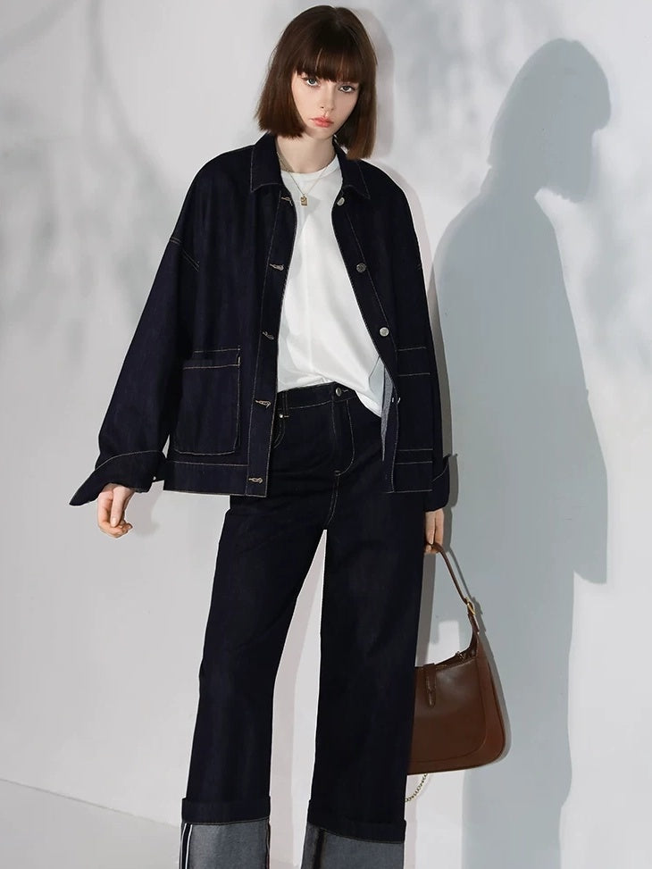 COCOBELLA Viscose Cotton Blend Office Straight Cut Crew Neck Short Sleeve Black T-Shirts