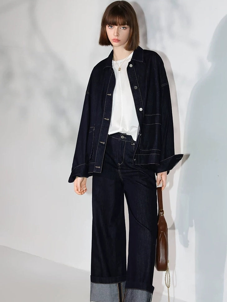 COCOBELLA Viscose Cotton Blend Office Straight Cut Crew Neck Short Sleeve Black T-Shirts