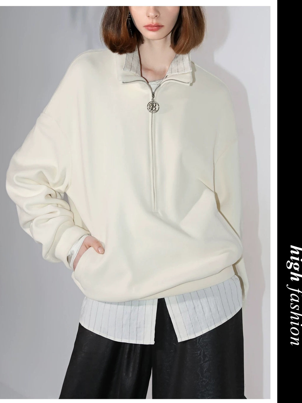 COCOBELLA Viscose Linen Blend Straight Women Striped Long Sleeve Shirts