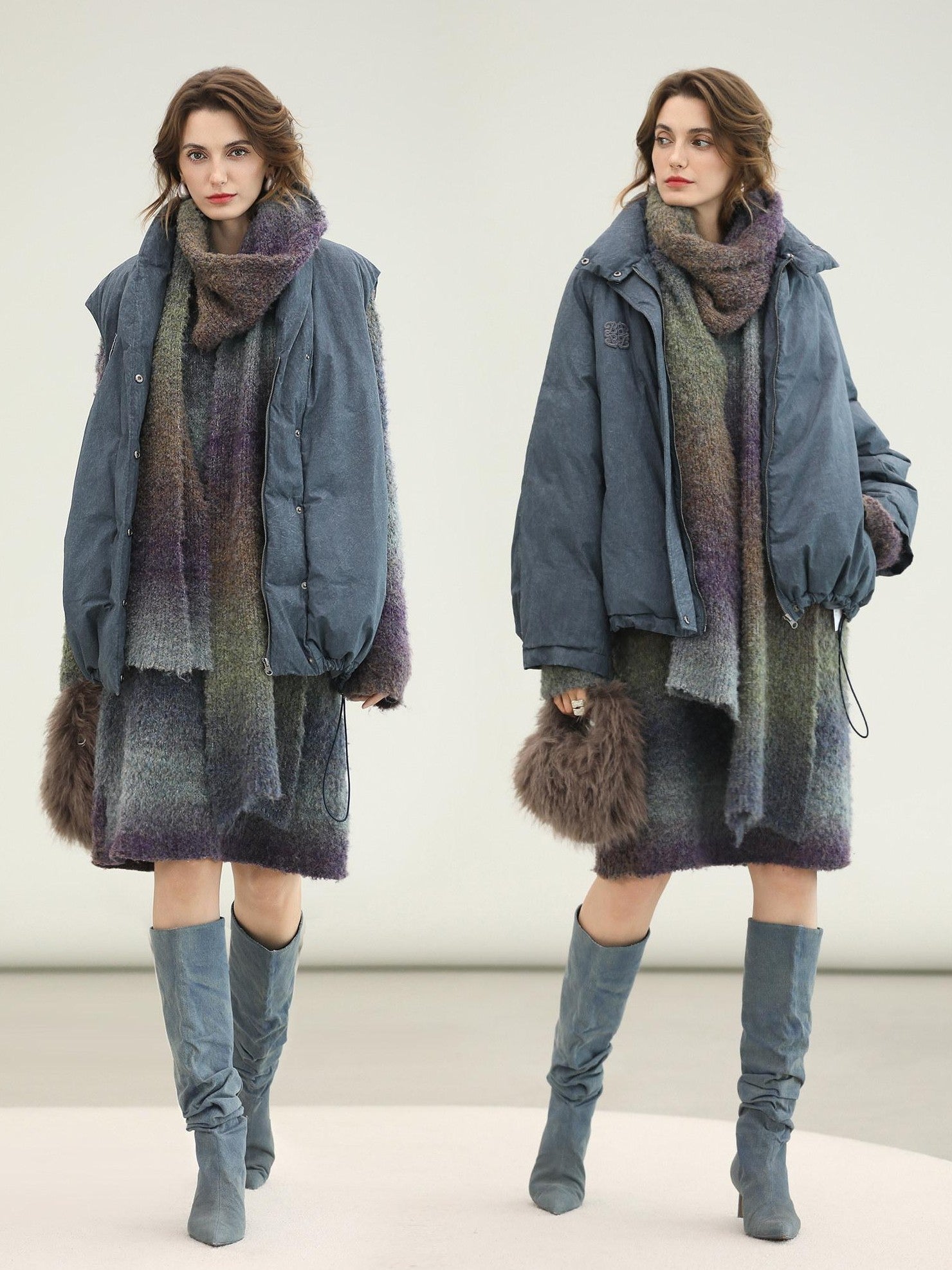 COCOBELLA Warm 90Pc White Duck Down Commuter Straight Embroidered Short Cotton Down Jackets