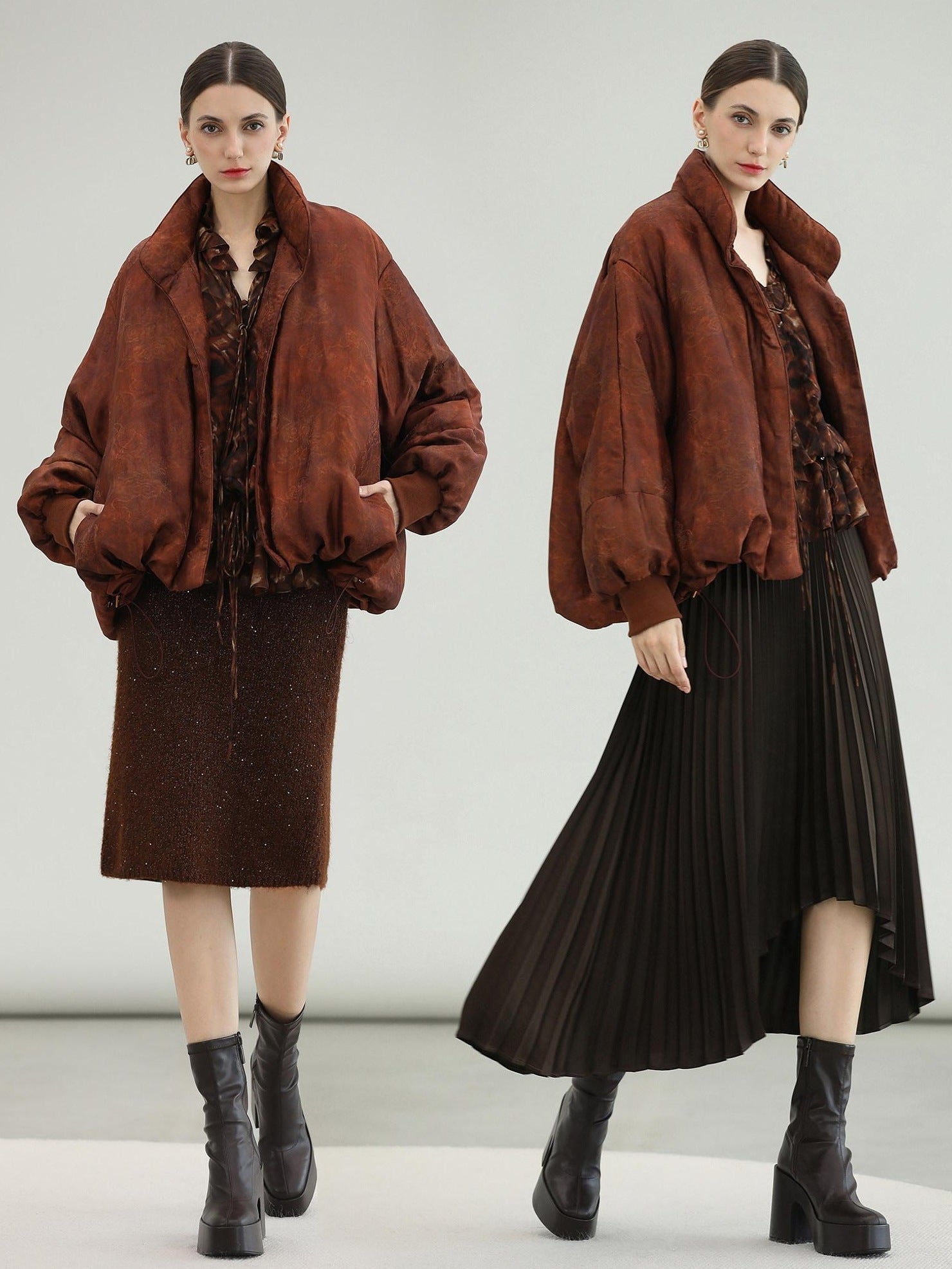 COCOBELLA Warm 90 Percent Down Commuter Straight Printed City Women Down Jackets