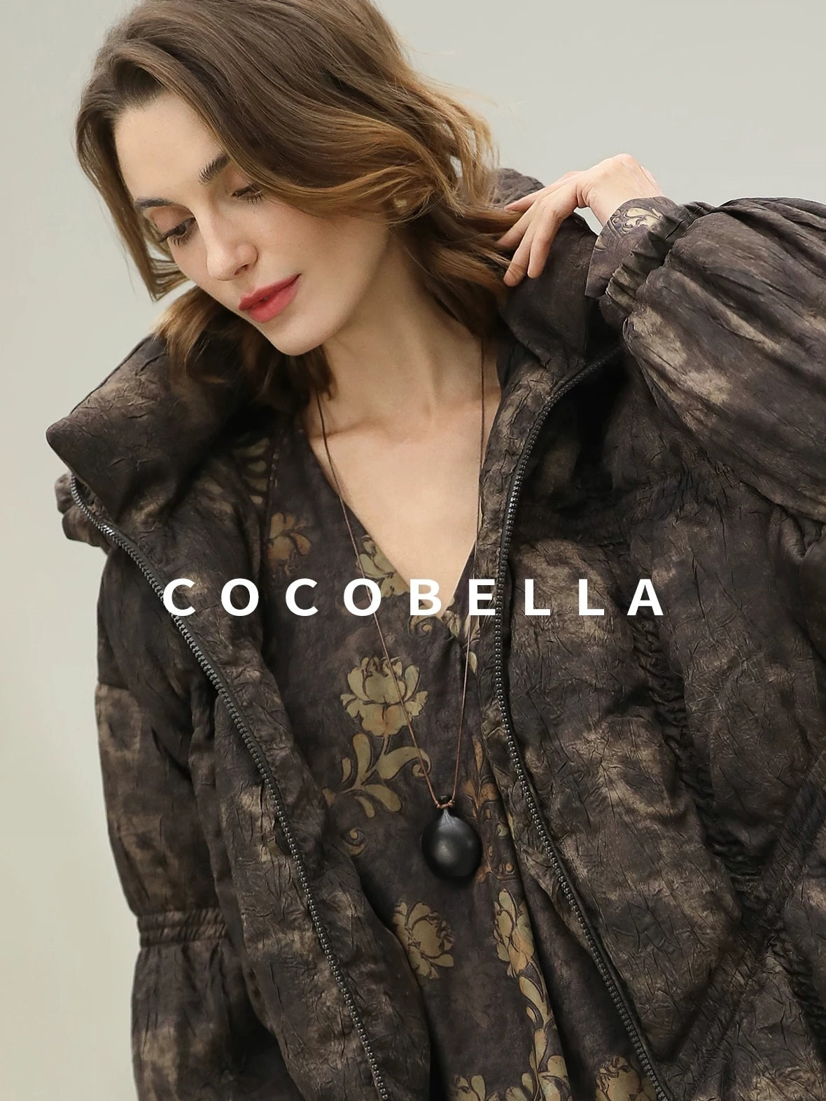 COCOBELLA Warm 90 Percent White Duck Down Ombre Mid Length Office Down Jackets