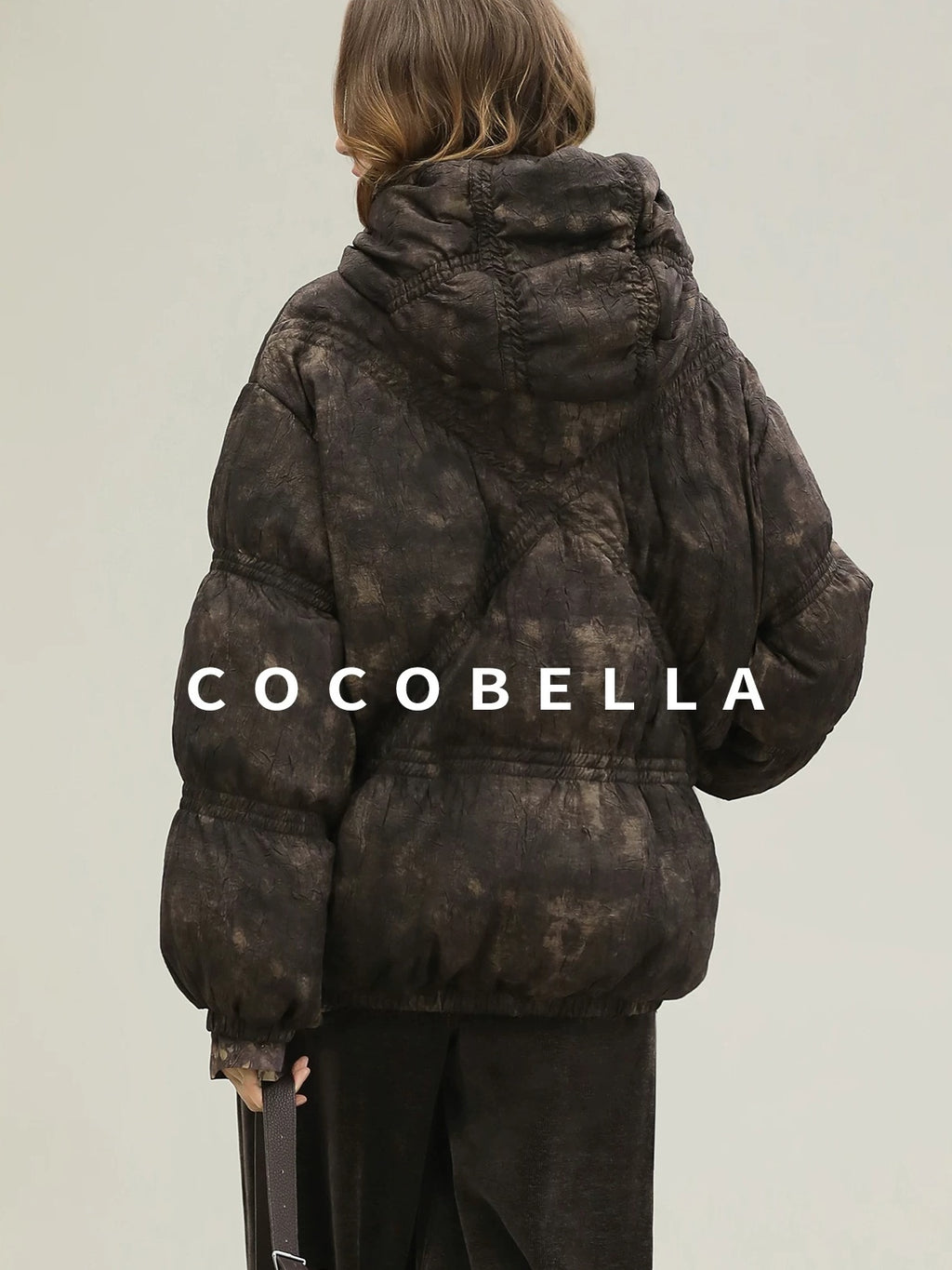 COCOBELLA Warm 90 Percent White Duck Down Ombre Mid Length Office Down Jackets