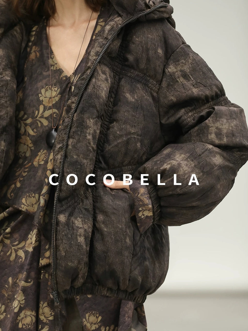 COCOBELLA Warm 90 Percent White Duck Down Ombre Mid Length Office Down Jackets