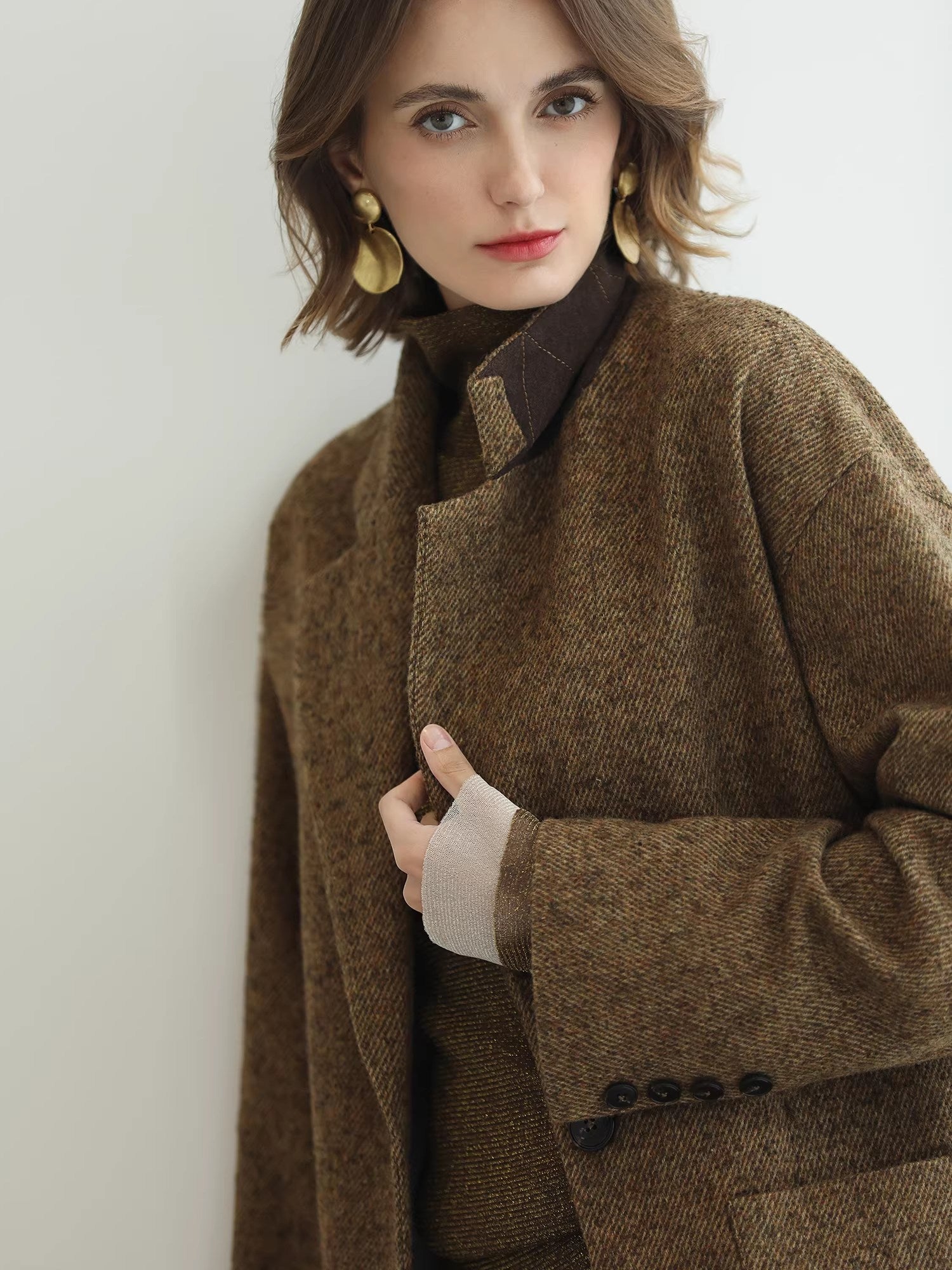 COCOBELLA_Warm_Ginger_Wool_Blend_Single_Button_Straight_Cut_Office_Workwear_Coats_MISSTT