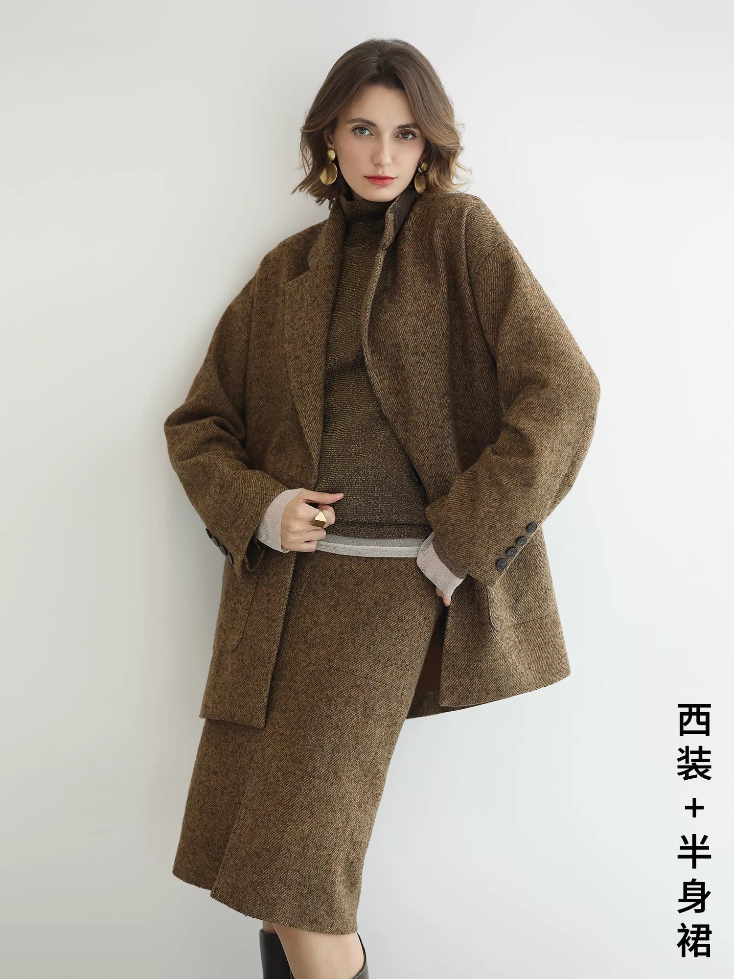COCOBELLA_Warm_Ginger_Wool_Blend_Single_Button_Straight_Cut_Office_Workwear_Coats_MISSTT