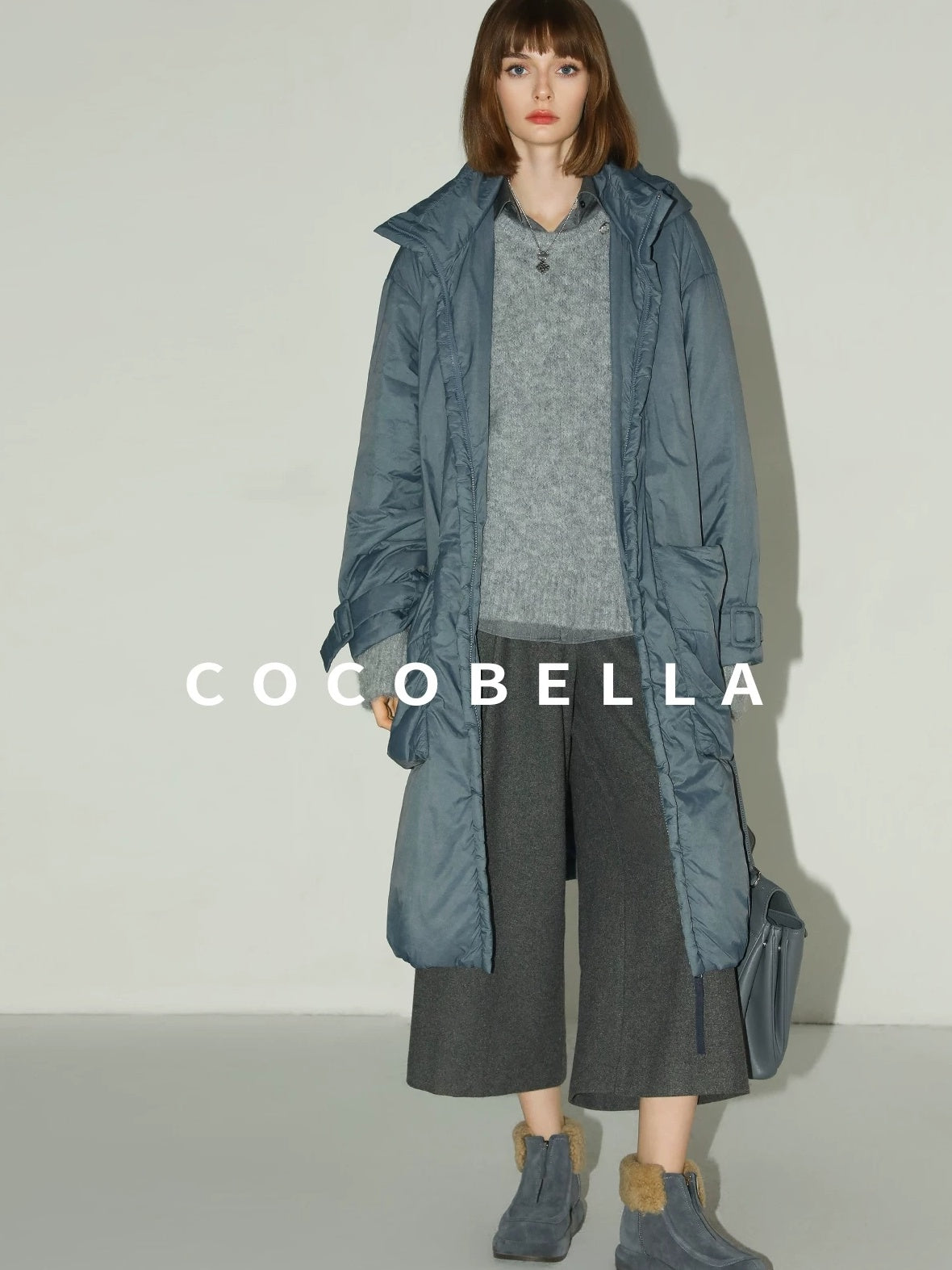 COCOBELLA Warm Nylon Long Hooded Zipper Pockets Straight Commuter Women Padded Jackets