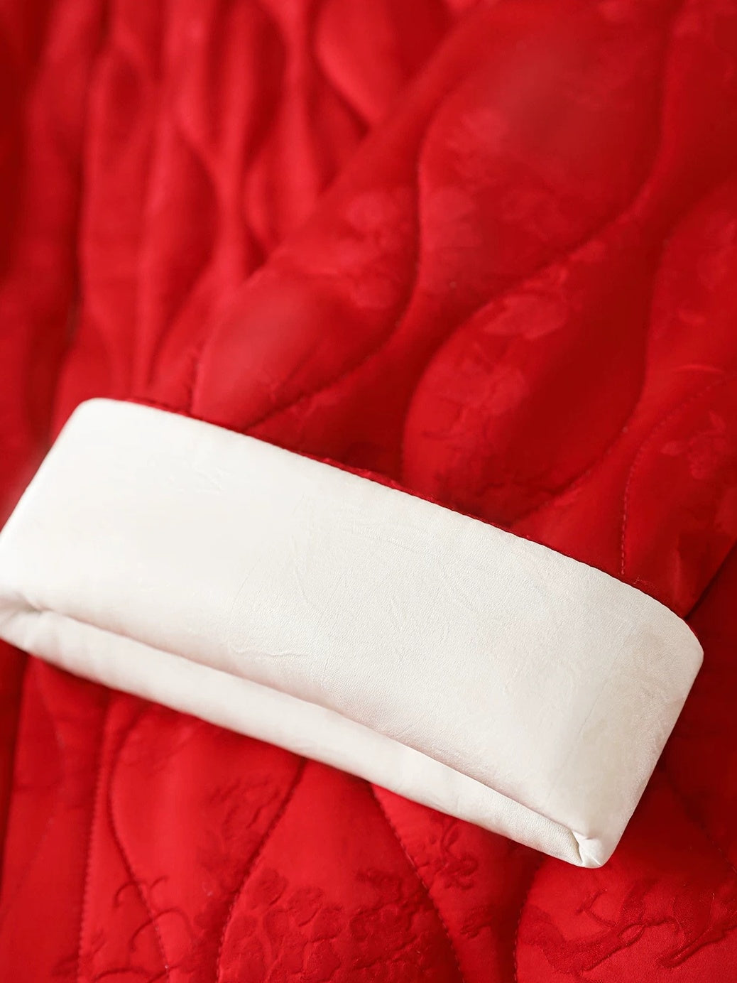 COCOBELLA Warm Pure Viscose Short Loose Fit Office Ol Long Sleeve China Red Padded Jackets